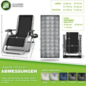 tillvex® Opvouwbare Ligstoel tot 200kg | Weerbestendig Zonnebed voor Tuin & Balkon