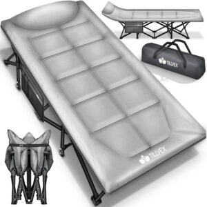 tillvex® Campingbed, opvouwbaar met draagtas, tot 280 kg, extra breed, voor binnen en buiten