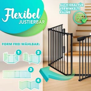 KIDUKU® Veiligheidshek 360 cm voor huisdieren en kinderen, inklapbaar met deur