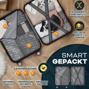 Tillvex® 3-delige reiskofferset met bagageweegschaal en accessoires, lila