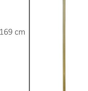 HOMCOM - Staande lamp met 3 lampenkappen en voetschakelaar - Goud