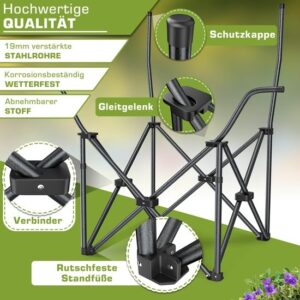 TRESKO® Opvouwbare Campingstoel tot 150 kg | Klapstoel met Armleuningen & Bekerhouder