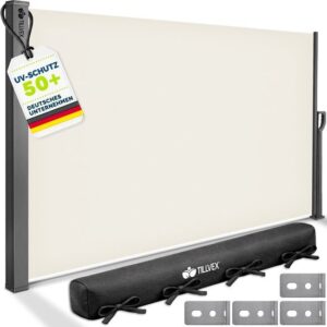 tillvex® Uitschuifbare Zijluifel 180 x 300 cm met Regenhoes voor Balkon en Tuin