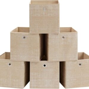 Songmics - Opbergdozen - 30x30 cm – Set van 6 – Zandbeige