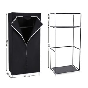 SONGMICS Vouwgarderobe, Stof, 75 x 45 x 160 cm