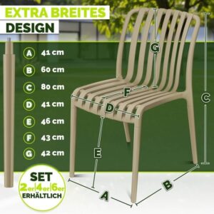 tillvex® 2-delige Stapelbare Tuinstoelen Weerbestendig zonder Armleuning