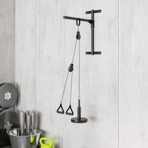 SPORTNOW Gewicht Kabel Katrol Systeem Staal, Nylon 98L x 2,5B x 200H cm Zwart