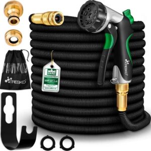 TRESKO® Flexibele Tuinslang 15m met 7-standen Sproeikop en Dubbele Latexkern