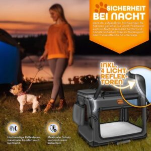 TRESKO® Opvouwbare hondenbox XL met likmat en spatel, 83 x 58 x 58 cm, voor honden en katten