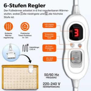 Elektrische Voetenverwarmer - Beige - Voor Warme Voeten