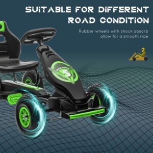 HOMCOM - Kinderskelter met pedalen en verstelbare zitting - Groen