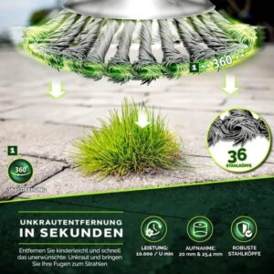 Professionele staaldraad onkruidborstel voor bosmaaiers en trimmers, inclusief montageaccessoires