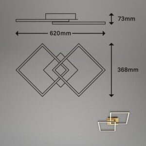 Dimbare draaibare LED plafondlamp 24W goud metaal-kunststof Briloner
