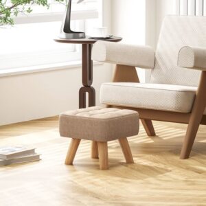HOMCOM voetenbankje - bekleed - ademend - bruin