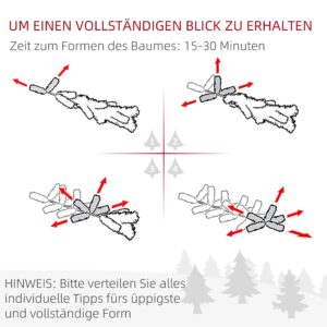 HOMCOM Kunstkerstboom 150 cm met 1290 takken en metalen standaard voor binnendecoratie
