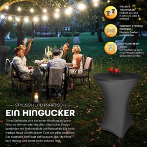 tillvex® Gastro statafel, inklapbaar, 80 cm diameter, met hoes, weerbestendig, voor binnen en buiten