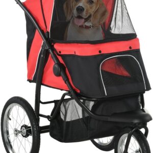PawHut Hondentrolley van polyester en staal - 111L x 58B x 107H cm - Rood