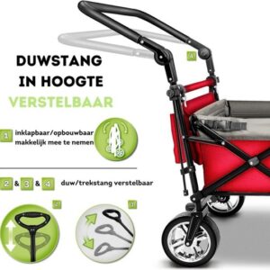 TRESKO® Opvouwbare bolderkar met dak, koelvak en zijrolgordijnen, max. 150 kg