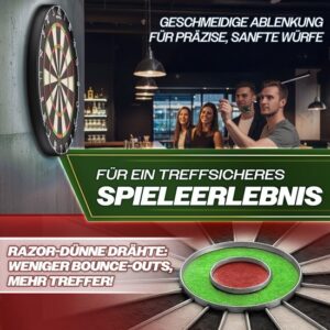 RE:SPORT® Sisal Premium Dartbord XXL set met 9 professionele dartpijlen en accessoires