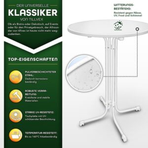 tillvex® Gastro statafel, inklapbaar, 60 cm diameter, met hoes, weerbestendig, rond