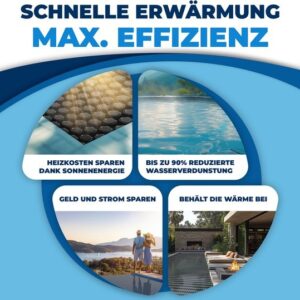 KESSER® Zwarte ronde solarfolie voor zwembad - 120 µm, op maat knipbaar - Ø 488 cm