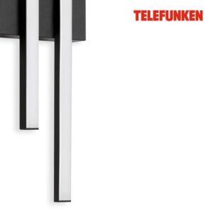 Telefunken - LED buitenwandlamp met 2 lampen, 8 Watt, 960 lumen, IP44, zwart