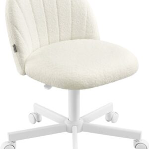 Fauteuil van fleece stof in crèmewit