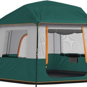 Outsunny Tunneltent voor 6 personen met muggengaas - Groene familietent