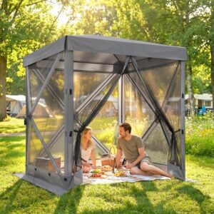 Outsunny Pop-Up Luifel van Oxfordstof, 185L x 185B x 205H cm - Donkergrijs