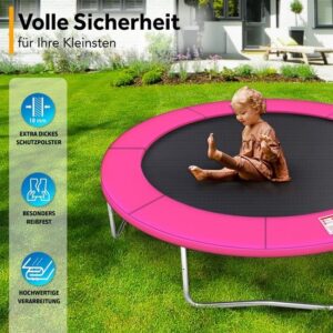 KIDUKU® randafdekking voor trampoline Ø 366 cm | slijtvast en 100% UV-bestendig (Roze)