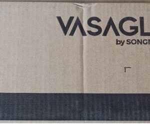 VASAGLE ronde bijzettafel met stoffen mand - 45 cm - wit en beige