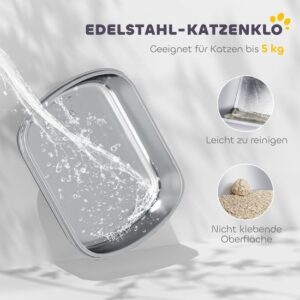 PawHut kattenbak met lade - 52,4L x 41,3B x 39,8H cm - wit