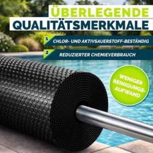Tillvex Zonne-energie Zwembadfolie Rechthoekig & Rond | Dikte 120 µm | Op maat snijden (Zwart, Ø 366