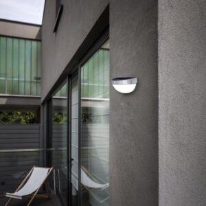 LUTEC Bubble - Solar wandlamp voor buiten met PIR bewegingssensor en roestvrij staal