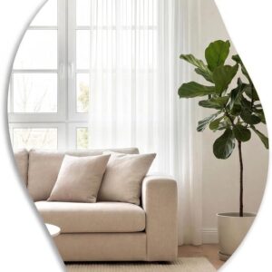 SONGMICS Asymmetrische Wandspiegel Bloembladvorm 60x45cm Frameloos voor Entree en Badkamer