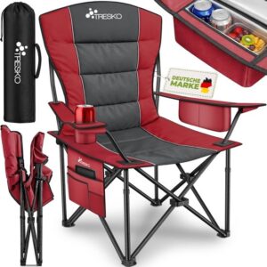 TRESKO® Opvouwbare Campingstoel tot 150 kg met Armleuningen en Bekerhouder
