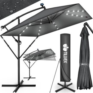 Tillvex Rechthoekige Aluminium Parasol 330 cm met Afdekking en Windbescherming