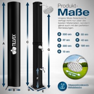 Tillvex zonnedouche 35 liter met beschermhoes | Tuindouche voor warm water zonder stroom