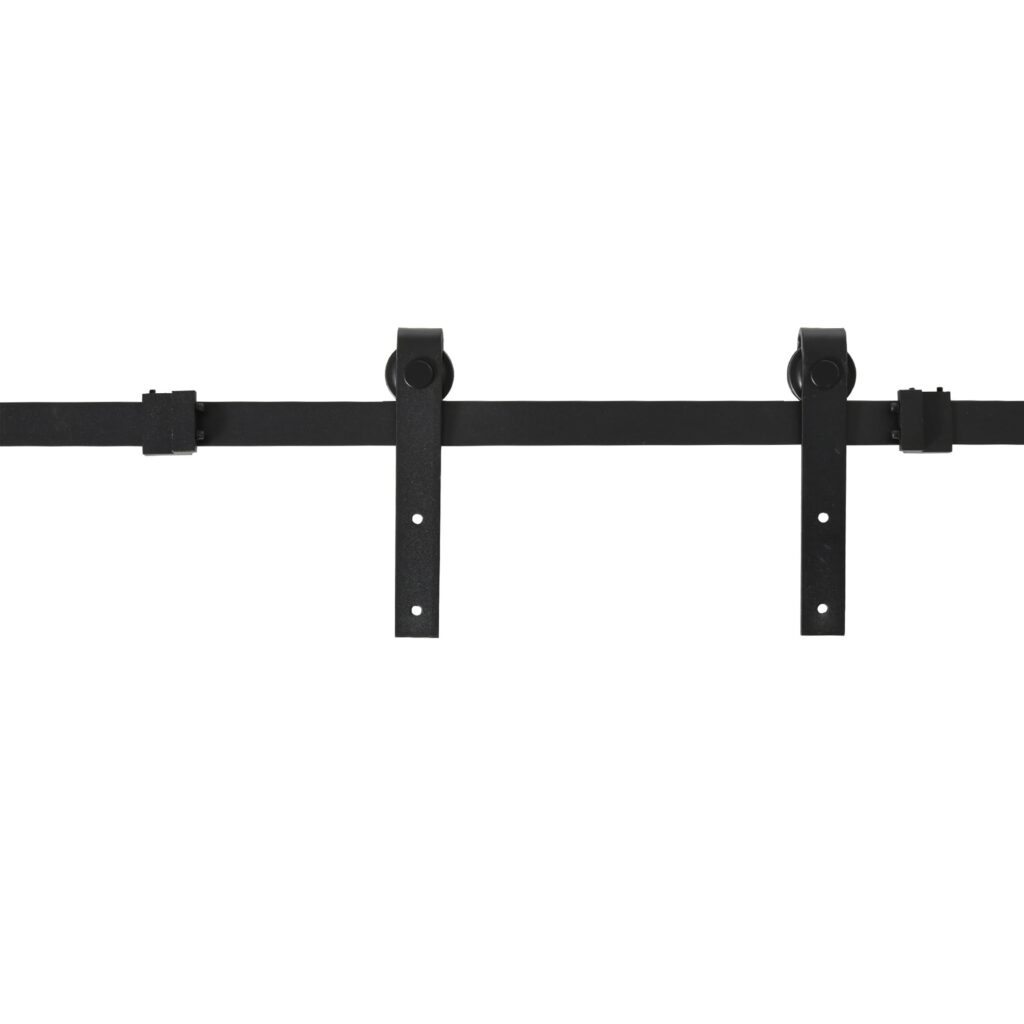 HOMCOM 183 cm schuifdeurset met vloergeleiding voor dubbele deuren
