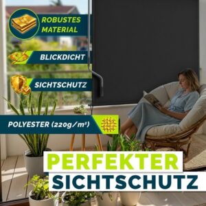 tillvex® Verticale zonwering 200 x 250 cm voor binnen en buiten met afdekking
