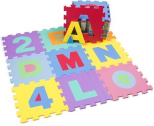 KIDUKU® 86-delige puzzelmat voor kinderen met cijfers en letters, 31,5 x 31,5 cm per stuk
