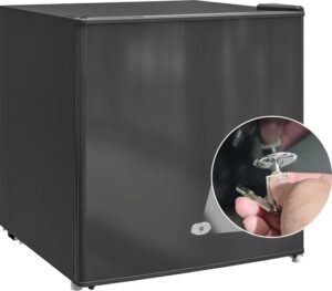 HOMCOM Vrieskist van Staal en Kunststof, 47L x 44,2B x 48,8H cm, Zwart