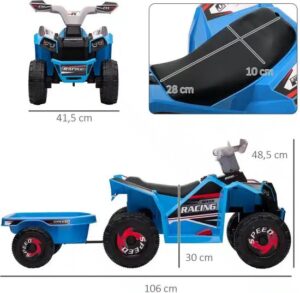 Quadtoy - Elektrische Aanhangwagen - Blauw