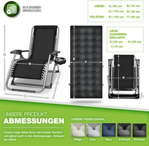 tillvex® Opvouwbare Ligstoel tot 200kg | Weerbestendig Zonnebed voor Tuin & Balkon