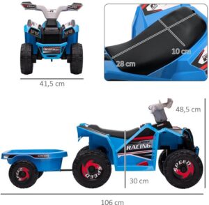 Quadtoy - Elektrische Aanhangwagen - Blauw