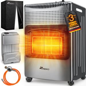 TRESKO 4200 Watt Gasverwarming met Gasdrukdrossel, Gasslang &amp; Afdekhoes | Infrarood Gaskachel