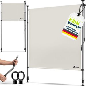 tillvex® Klemluifel, verticale zonwering, 100 x 310 cm, beige, met handslinger, zonder boren