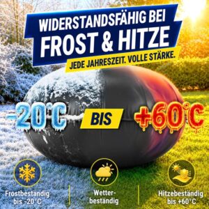 tillvex® Winterzwembadkussen XXL Ø 400 cm zwart met touw & reparatiekit