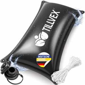 Tillvex® Winterzwembadkussen XXL 200x400 cm zwart met touw en reparatieset