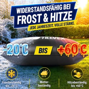 Tillvex® Winterzwembadkussen XXL 200x400 cm zwart met touw en reparatieset